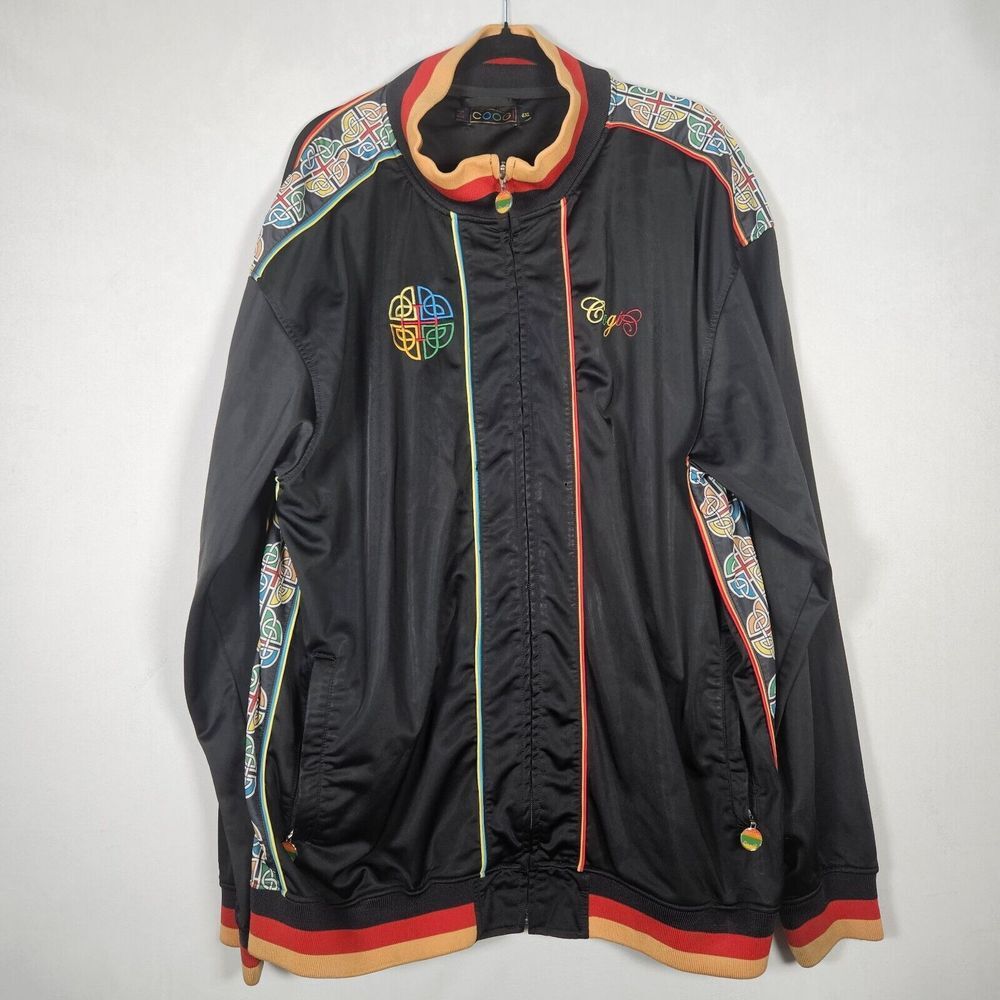Coogi Vintage Mens Sz 4XL Track Jacket Embroidered‎ Full Zip Y2K Grunge Colorful